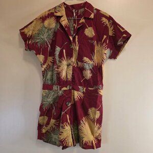 Free People Palm Leaf Malibu Hawaiian Romper XS